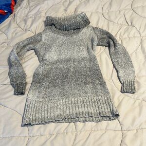AB Studio Gray Chunky Knit Turtleneck Sweater